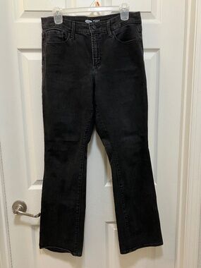 Old Navy high rise kicker boot cut black denim jeans size 12